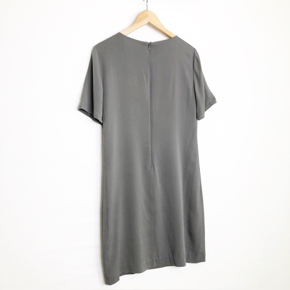 Theory Grey Silk mini shift dress - Picture 5 of 8